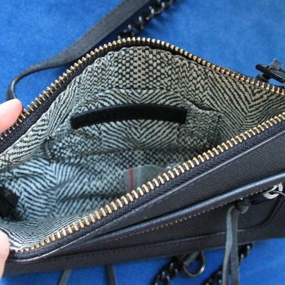 REBECCA MINKOFF Leather Chain-Link Crossbody Bag - Picture 6 of 6